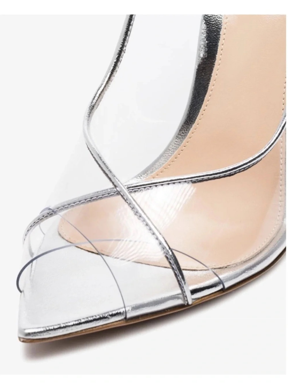 Gianvito Rossi silver plexi